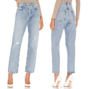 AGOLDE 90s Loose Fit Mid Rise Jeans Captured Distressed Women’s Size 27 Cotton
